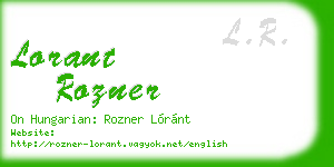 lorant rozner business card